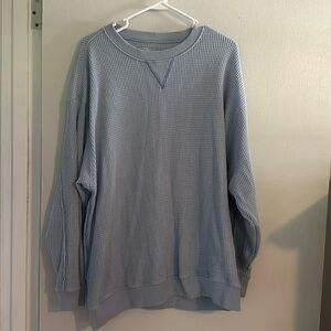 Aerie Light Blue Oversized Waffle Sweater